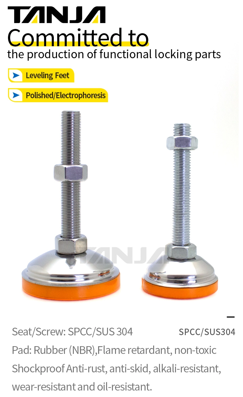 Fixed Adjustable Leveling Foot for Furniture Conveyor Equipment Machine Steel Table Rubber Feet for Industrial